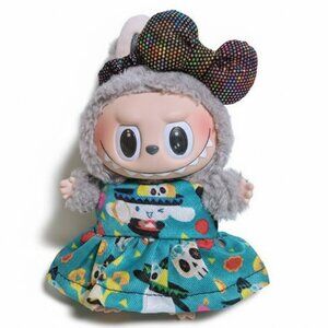 Labubu Sanrio Cinnamoroll Fiesta Dia De Los Muertos Dress with Metallic Bow